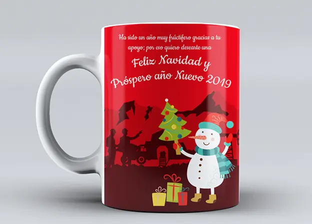 taza personalizada navideña